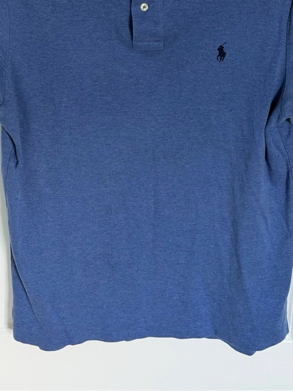 Polo by Ralph Lauren Men's Blue Custom Slim Fit Mesh Polo Medium 39812